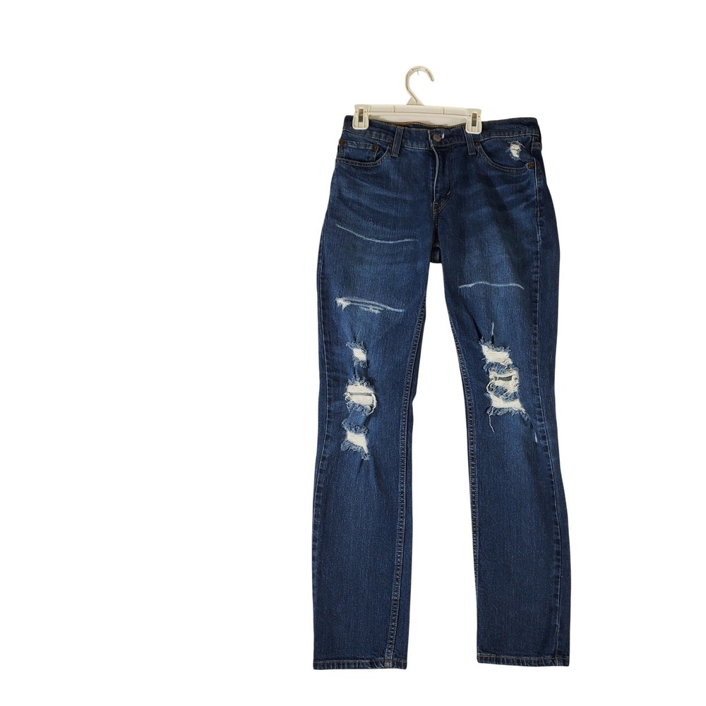 Levis 511 Slim Fit Mens Jeans 30x32 Dark Wash Distressed Ripped 04511-4478‎